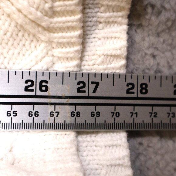 Cable Knit Ivory Cowl Neck Sweater Womens Long Sleeve Talbots Cotton Blend Size - Picture 10 of 10